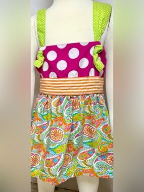 Millie Jay Girls Paisley Polka Dot Adjustable Tie Knot Sleeveless Top Size 4